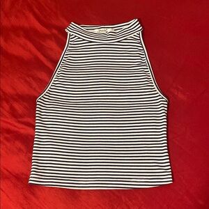 Papaya Black and Blue Sleeveless Crop Tank Top